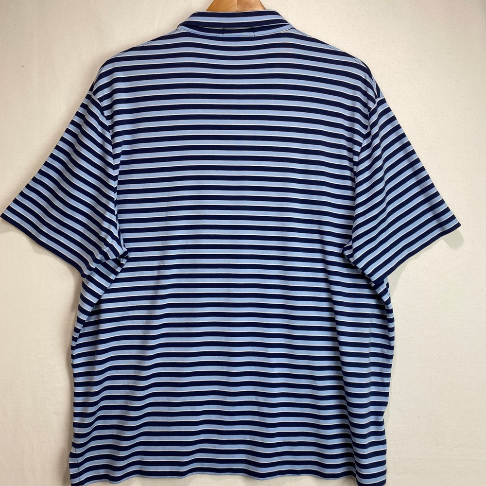 Polo Ralph Lauren Mens sz XL Blue Striped Short Sleeve Polo Shirt Pony Logo Cozy - Picture 7 of 7
